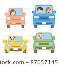 4 types of illustrations of the car on which the driver is riding 87057145