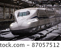 Shinkansen at Maibara Station in the snow Shinkansen at Maibara Station in the snow 87057512