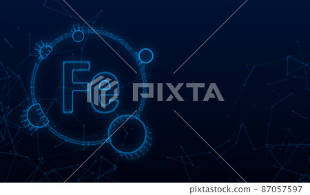 Mineral Fe Ferum blue shining pill capsule Plexus icon. Vector stock illustration Mineral Fe Ferum blue shining pill capsule Plexus icon. Vector stock illustration 87057597