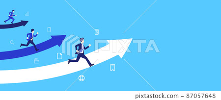 Running businessman Running businessman 87057648