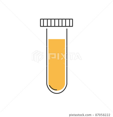 Stylish thin line icon of a test tube on a white background - Vector 87058222