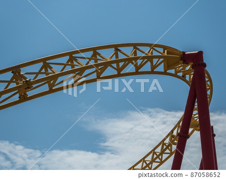 Attraction roller coaster park Sochi against sky Attraction roller coaster park Sochi against sky 87058652