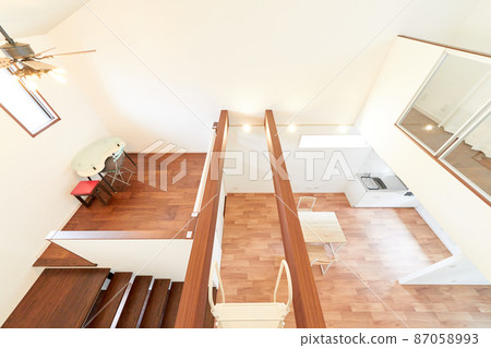 Interior view of a detached house with an atrium hallway *property release has been obtained 87058993