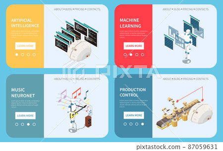 AI Isometric Banners Set - Stock Illustration [87059631] - PIXTA