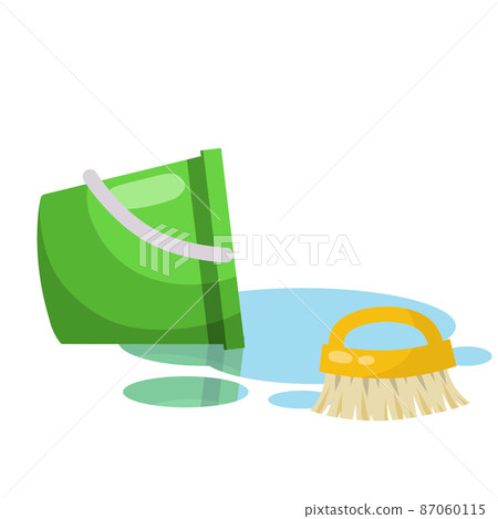 Set of items for cleaning the house. Cartoon flat illustration Set of items for cleaning the house. Cartoon flat illustration 87060115