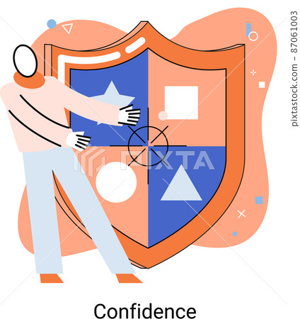 Confidence concept. Person stands and has private conversation. Confidential communication Confidence concept. Person stands and has private conversation. Confidential communication 87061003