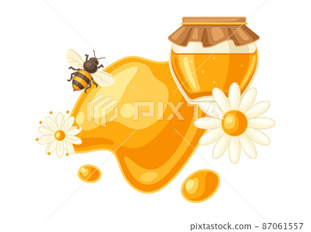 Illustration of honey. Image for food and agricultural industry. Illustration of honey. Image for food and agricultural industry. 87061557