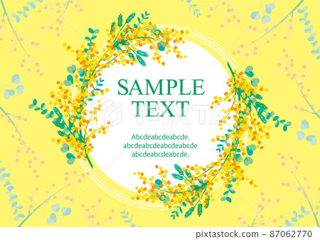 Mimosa frame with background of mimosa pattern 87062770