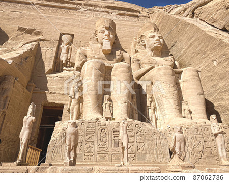Abu Simbel, a rock in Nubia, two ancient Egyptian temples, the time of Ramses II Abu Simbel, a rock in Nubia, two ancient Egyptian temples, the time of Ramses II 87062786