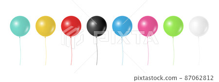 Vector 3d Realistic Metallic Glossy Helium Balloons Set Closeup Isolated. Different Colors Balloons. Baloon Illustration. Decorations for Holiday, Birthday Party, Anniversary Card, Celebration Design Vector 3d Realistic Metallic Glossy Helium Balloons Set Closeup Isolated. Different Colors Balloons. Baloon Illustration. Decorations for Holiday, Birthday Party, Anniversary Card, Celebration Design 87062812