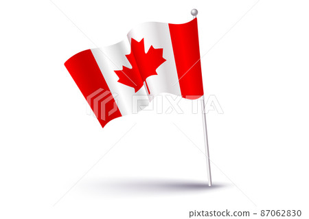 Vector Canadian flag in 3D style. Vintage flag of Canada. Vector Canadian flag in 3D style. Vintage flag of Canada. 87062830