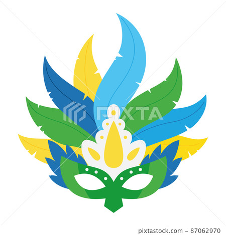 Isolated tropical carnival mask with feathers Vector 87062970