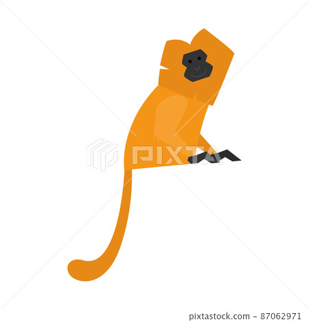 Isolated flat design of a cute monkey Vector - Stock Illustration ...