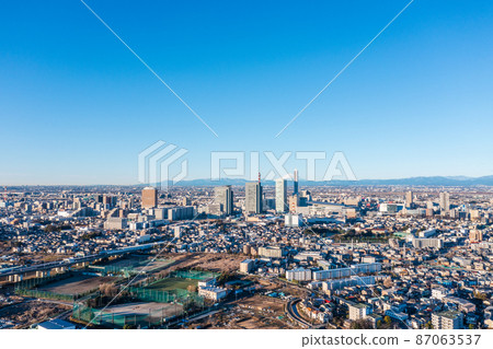 Aerial view "Saitama Prefecture" Clear blue sky and Saitama New Urban Center Aerial view "Saitama Prefecture" Clear blue sky and Saitama New Urban Center 87063537
