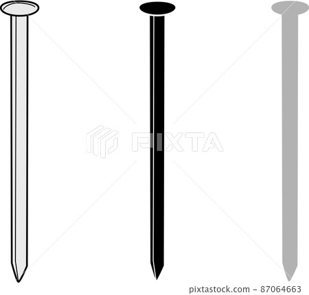 Illustration of a nail standing straight Illustration of a nail standing straight 87064663