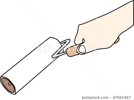 Illustration of a person cleaning with a roller 87065467