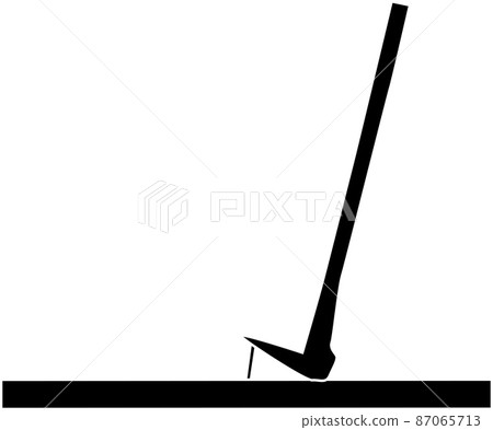 Image of pulling out a nail with a crowbar "Silhouette" 87065713