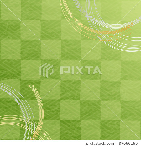 Matcha-like color background and gold and silver mizuhiki decoration 87066169