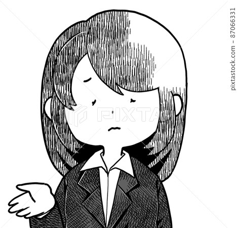 鬆散的女性角色姿勢伸出手 87066331