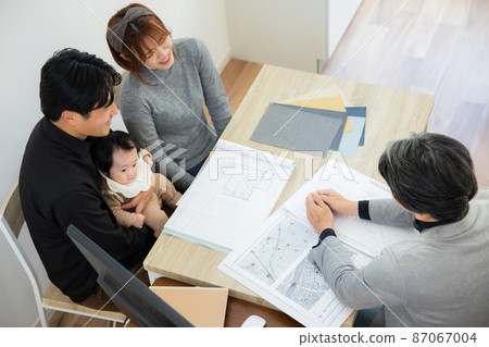 Family talking to an architect Family talking to an architect 87067004
