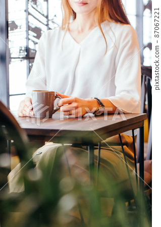 Female with a mug Mug Female with a mug Mug 87067221