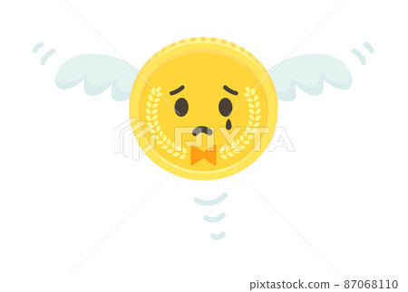飛羽哭臉錢――硬幣/硬幣――付款/損失的圖像資料 87068110