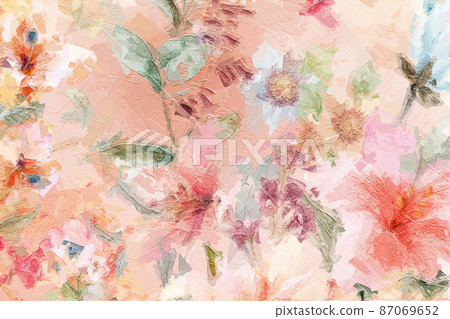 Abstract beautiful oil painting flower vintage illustration 87069652