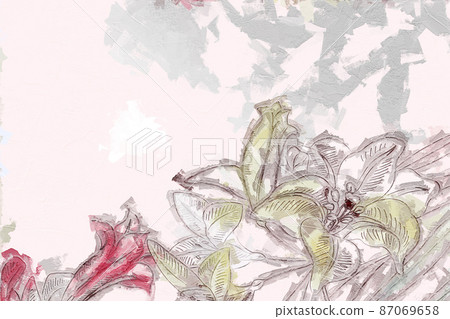 Abstract beautiful oil painting flower vintage illustration Abstract beautiful oil painting flower vintage illustration 87069658