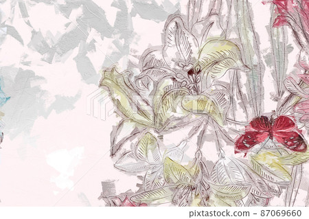 Abstract beautiful oil painting flower vintage illustration Abstract beautiful oil painting flower vintage illustration 87069660