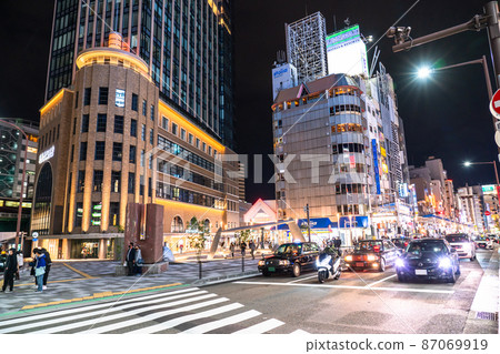 《Hyogo Prefecture》 Kobe Sannomiya station square, city night view 《Hyogo Prefecture》 Kobe Sannomiya station square, city night view 87069919