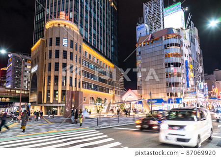 《Hyogo Prefecture》 Kobe Sannomiya station square, city night view 《Hyogo Prefecture》 Kobe Sannomiya station square, city night view 87069920