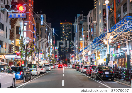 《Hyogo Prefecture》 Kobe Sannomiya station square, city night view 《Hyogo Prefecture》 Kobe Sannomiya station square, city night view 87070097