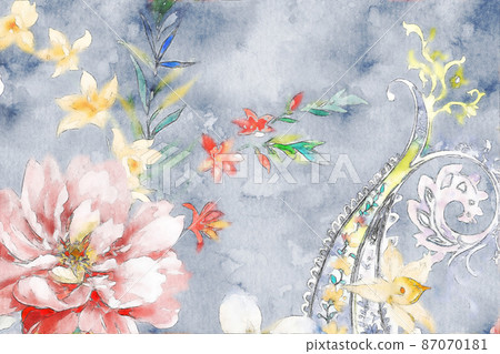 Abstract beautiful watercolor flower illustration 87070181