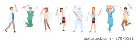 護理人員男人或女人醫生或實驗人員組合,醫學專家與電子醫用溫度計,醫生團隊概念,醫療辦公室或實驗室 護理人員男人或女人醫生或實驗人員組合,醫學專家與電子醫用溫度計,醫生團隊概念,醫療辦公室或實驗室 87070581