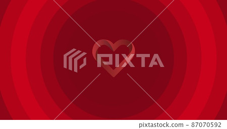 Vector image of heart shape on red circular pattern background with copy space Vector image of heart shape on red circular pattern background with copy space 87070592