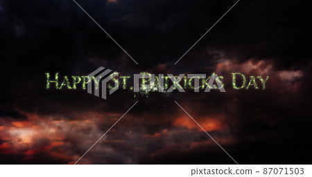 Image of the words happy st patrick's day written in sparkling letters 87071503