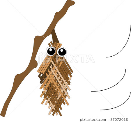 可愛的袋蟲的插圖素材 87072018