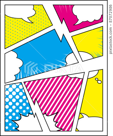 American comic style balloon frame split frame 87072986