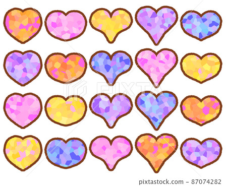 Glitter heart set (with border) Glitter heart set (with border) 87074282