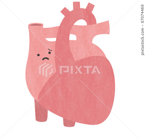 Illustration of a troubled face heart 87074469