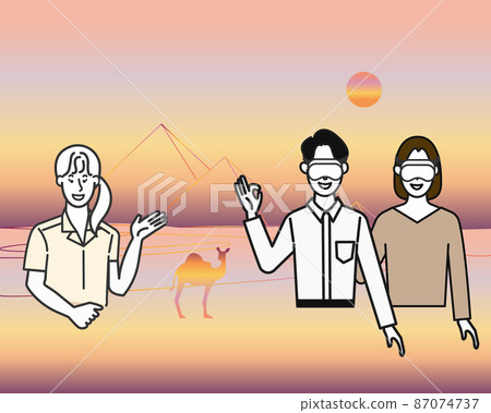 People traveling in VR 87074737