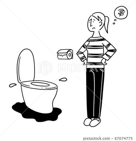 A woman who is in trouble because the toilet is out of order 87074775