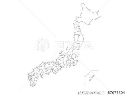 日本列島的白色地圖 87075804