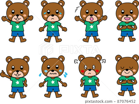 8 sets of bear and loose cute animal pose illustrations 8 sets of bear and loose cute animal pose illustrations 87076452