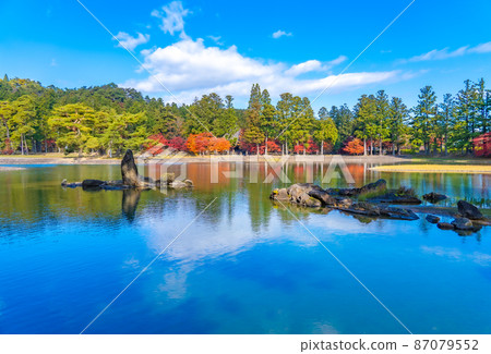 世界遺產毛越淨土庭園紅葉（岩手縣平泉町） 87079552