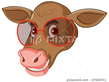 Head of funny cow wearing sunglasses cartoon Head of funny cow wearing sunglasses cartoon 87080451