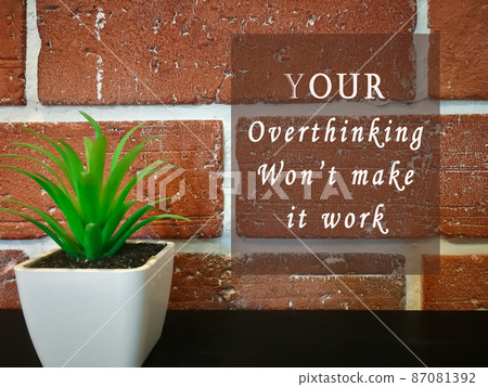 Motivatinal and inspirational quote with background of brick wall 87081392