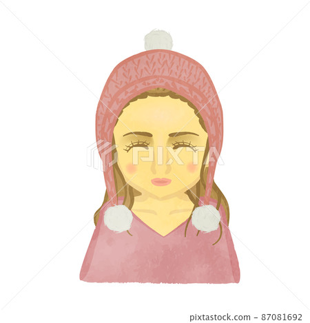 Cute smiling girl wearing a knit hat 01 Cute smiling girl wearing a knit hat 01 87081692