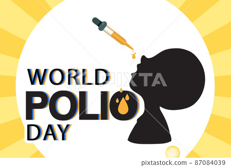 World Polio Day banner design with oral poliovirus vaccine 87084039