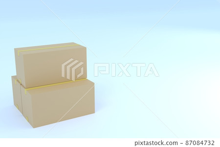 Stacked cardboard, image of moving and disposing of disused items, 3DCG with copy space Stacked cardboard, image of moving and disposing of disused items, 3DCG with copy space 87084732